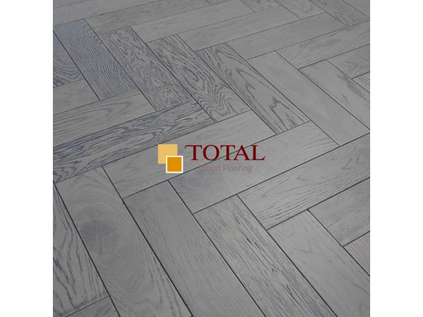 Herringbone Engineered Oak Graphite Grey (Brushed Matt Lac) DIY box  18/3x80x300mm