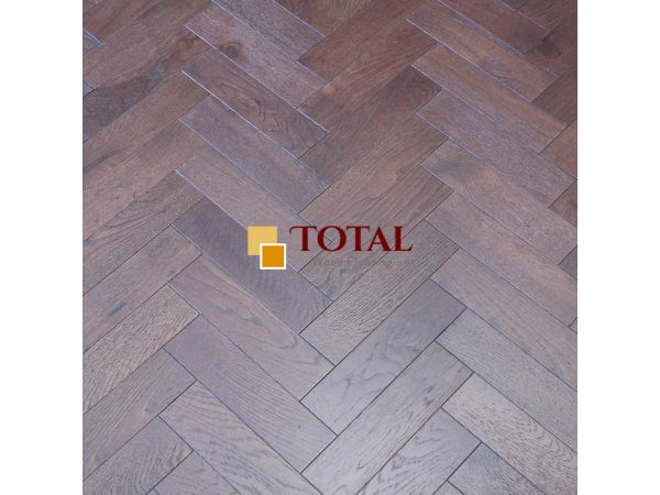 Engineered Oak Floor Herringbone Walnut Stain Brushed Matt Lac 18/3 x 80 x 300mm