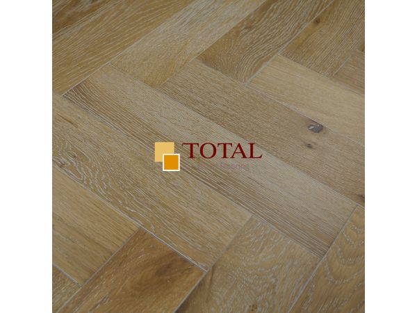 Engineered Oak Herringbone Brushed Smoked White UV oiled, DIY Box 18/4 x 90 x400mm