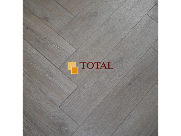 SPC Herringbone 630x126x6/0.5mm, misty smoked, with Underlay
