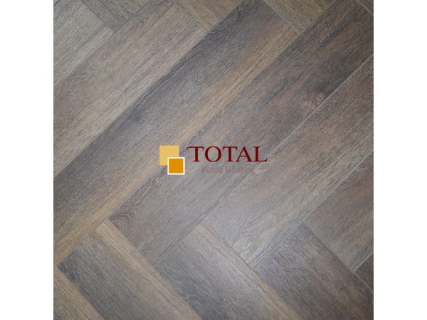SPC Core LVT Flooring with Underlay, Herringbone Chestnut Brown , 100% waterproof, 630x126x6/0.5mm
