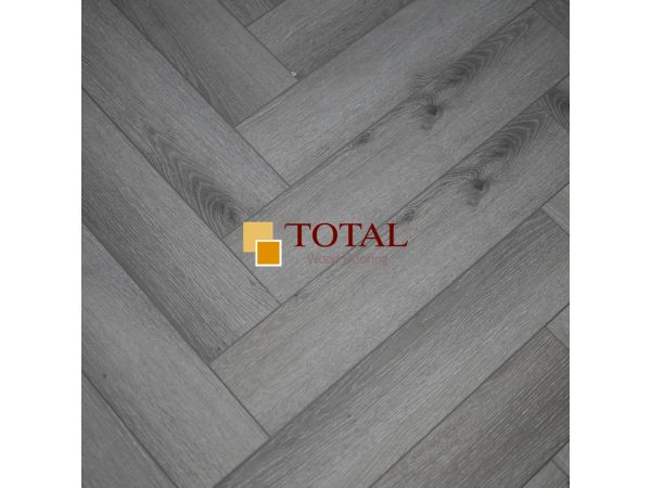 SPC Core LVT Flooring Herringbone with Underlay, Pearl Grey, 100% waterproof, 630x126x6/0.5mm